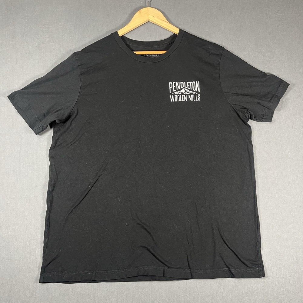 Pendleton Woolen Mills Black Graphic T Shirt Mens XXL 2X Classic Logo Casual Tee